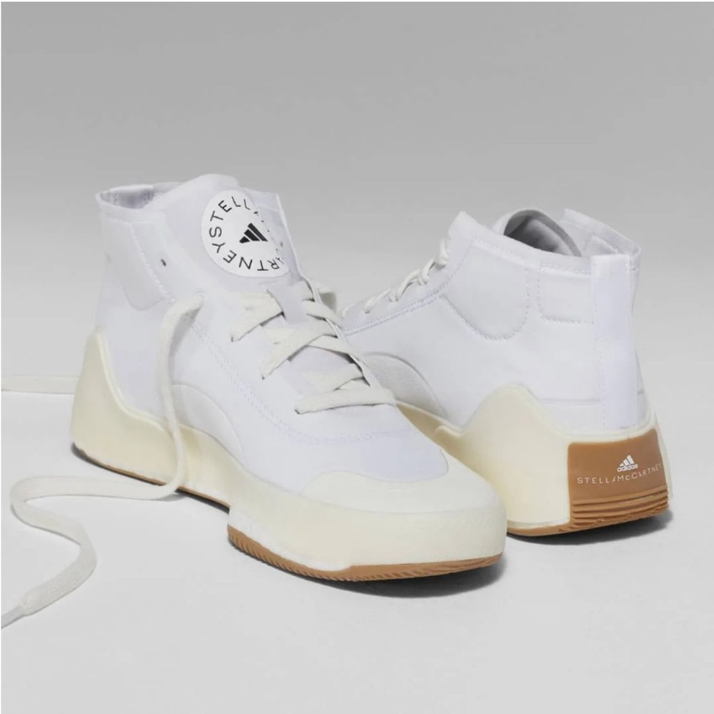 Stella McCartney x ADIDAS Women's Treino Mid White Gum Bottom Sneakers Size 7